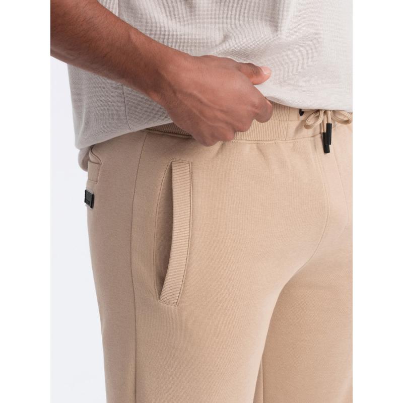 Pánské bavlněné teplákové kraťasy BASIC béžové