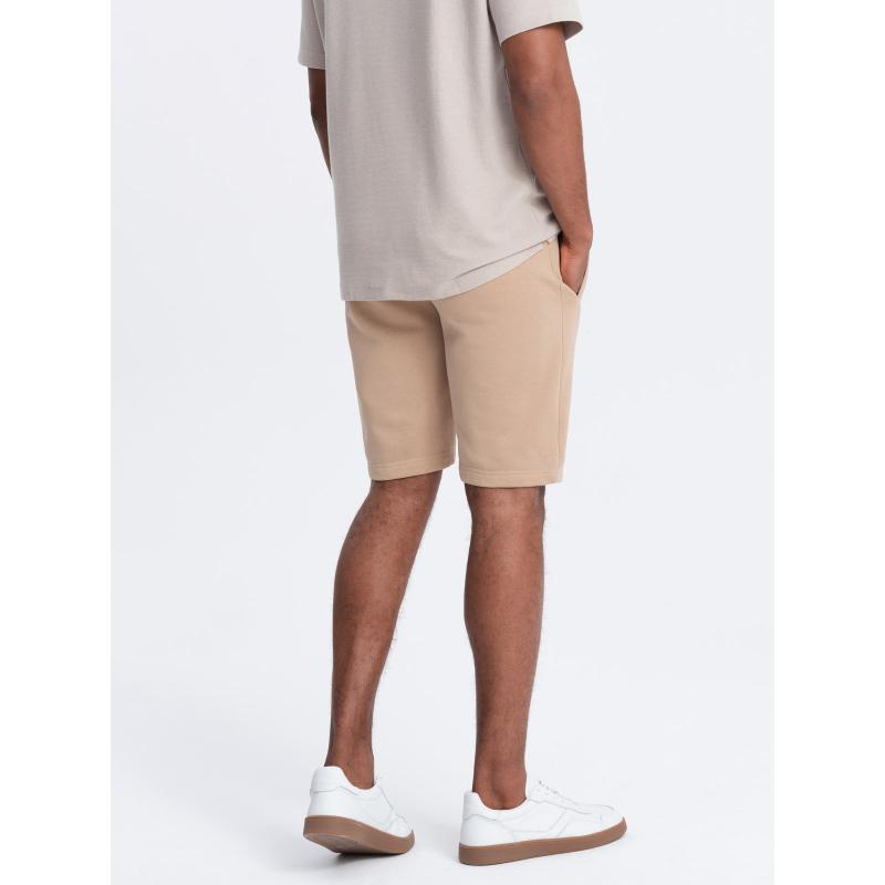 Pánské bavlněné teplákové kraťasy BASIC béžové
