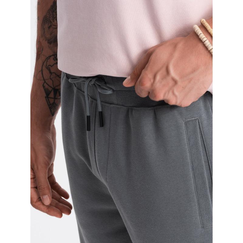 Pánské bavlněné teplákové šortky BASIC grafitové 