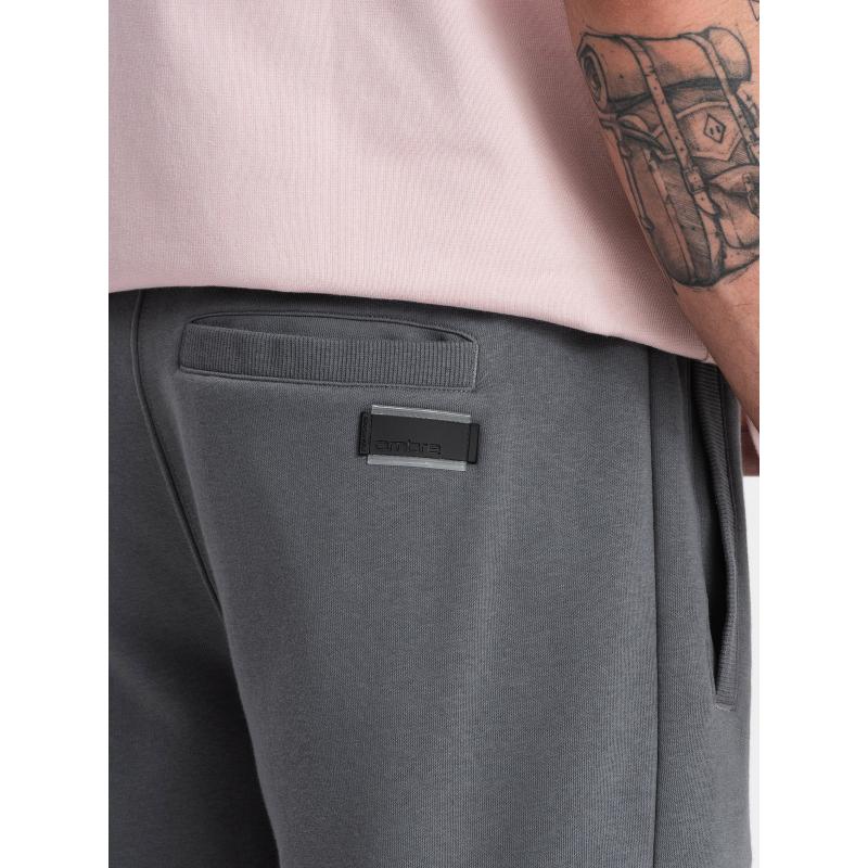 Pánské bavlněné teplákové šortky BASIC grafitové 