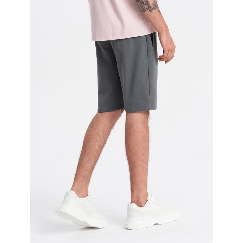Pánské bavlněné teplákové šortky BASIC grafitové 