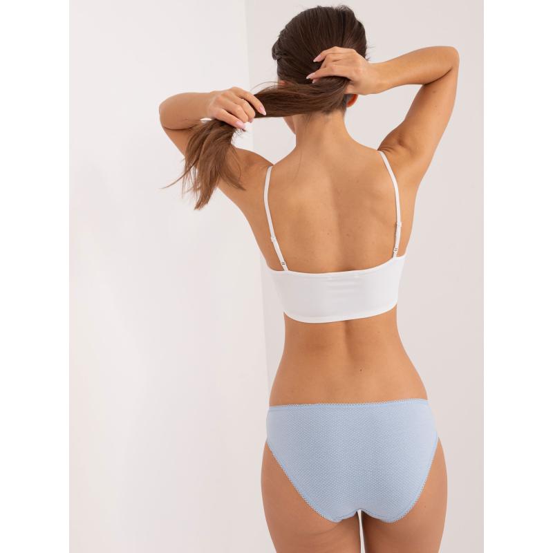 Női csipkés bugyi kék és fehér 7-es kiszerelésben