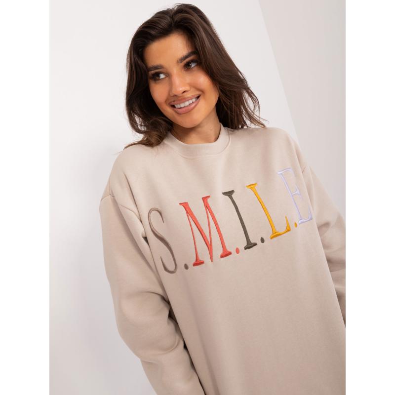 Női pulóver SUBLEVEL bézs színű