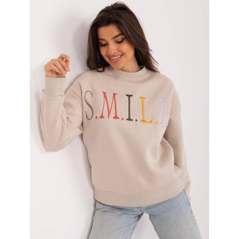 Női pulóver SUBLEVEL bézs színű