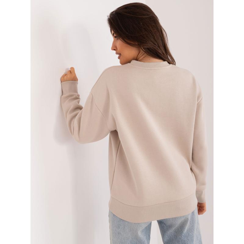 Női pulóver SUBLEVEL bézs színű
