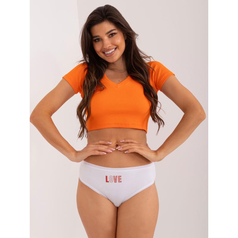 Női pamut bugyi piros és fehér 7-es csomag