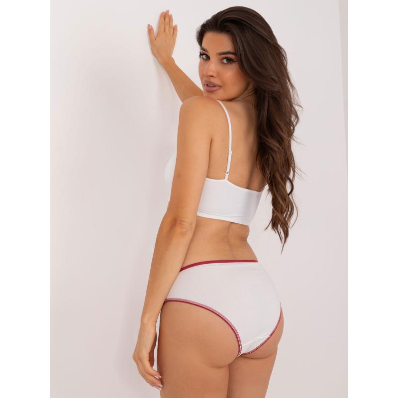 Női ekrü-maroon nyomott bugyi 7-es csomag