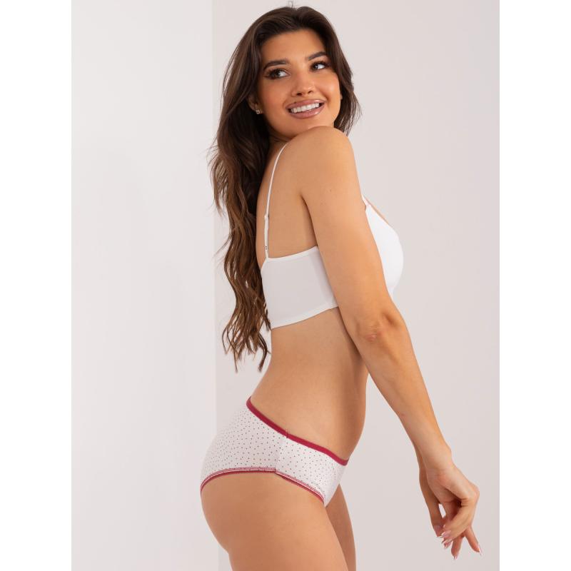 Női ekrü-maroon nyomott bugyi 7-es csomag