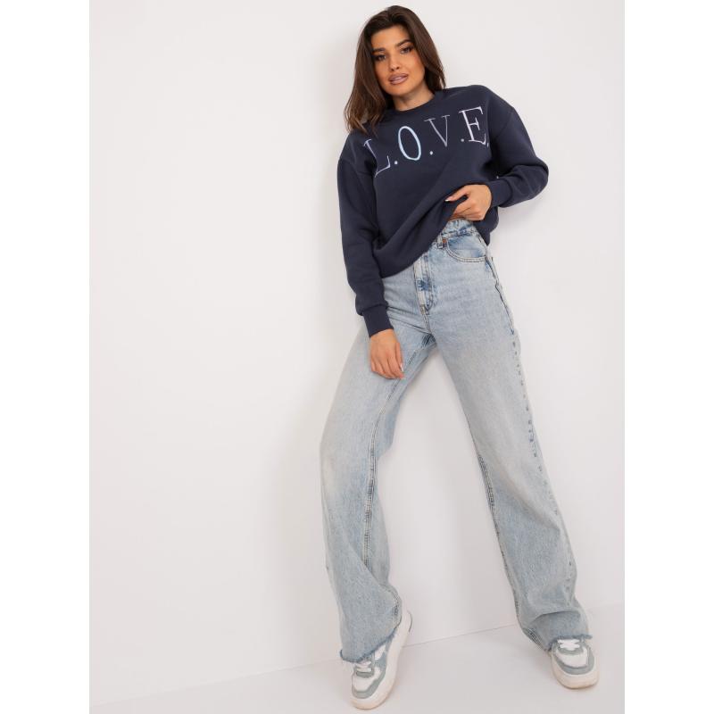 Dámská mikina s barevným nápisem SUBLEVEL námořnicky modrá 