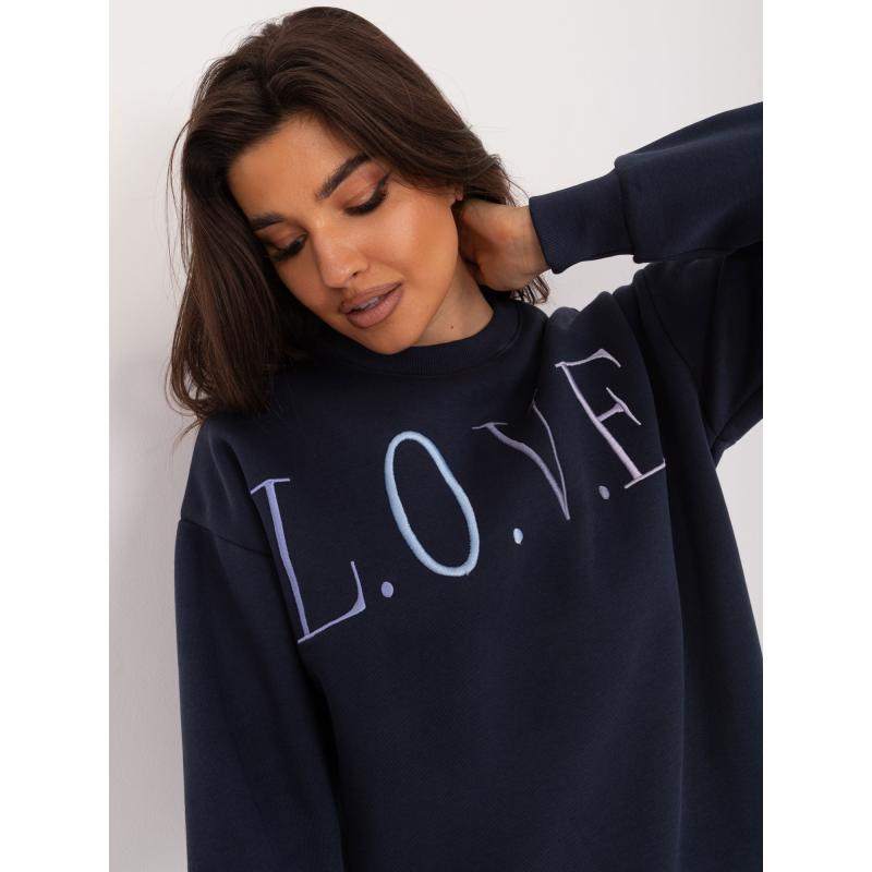 Dámská mikina s barevným nápisem SUBLEVEL námořnicky modrá 