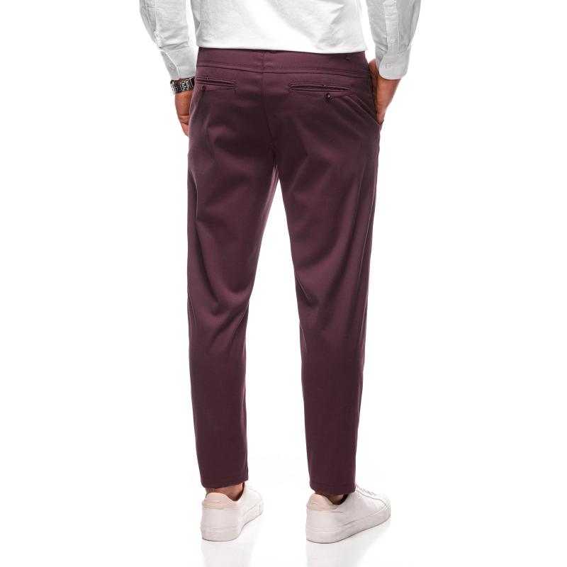 Pánske chino nohavice P1474 tmavočervené