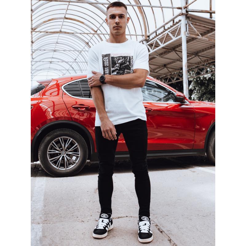 Férfi póló fehér nyomtatott