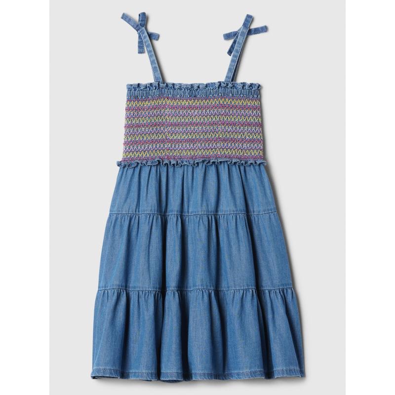 Detské džínsové midi šaty