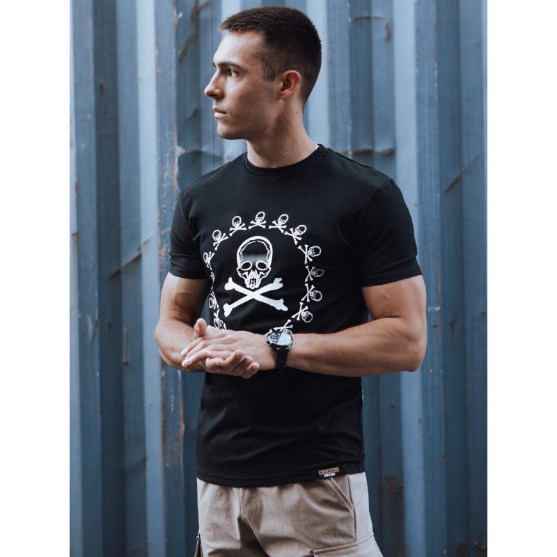 Férfi nyomtatott póló LEMA fekete