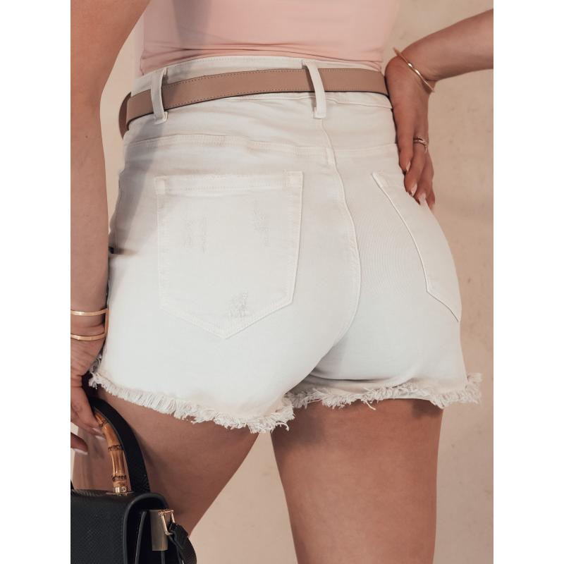 Dámské džínové šortky POPGLAM světle béžové