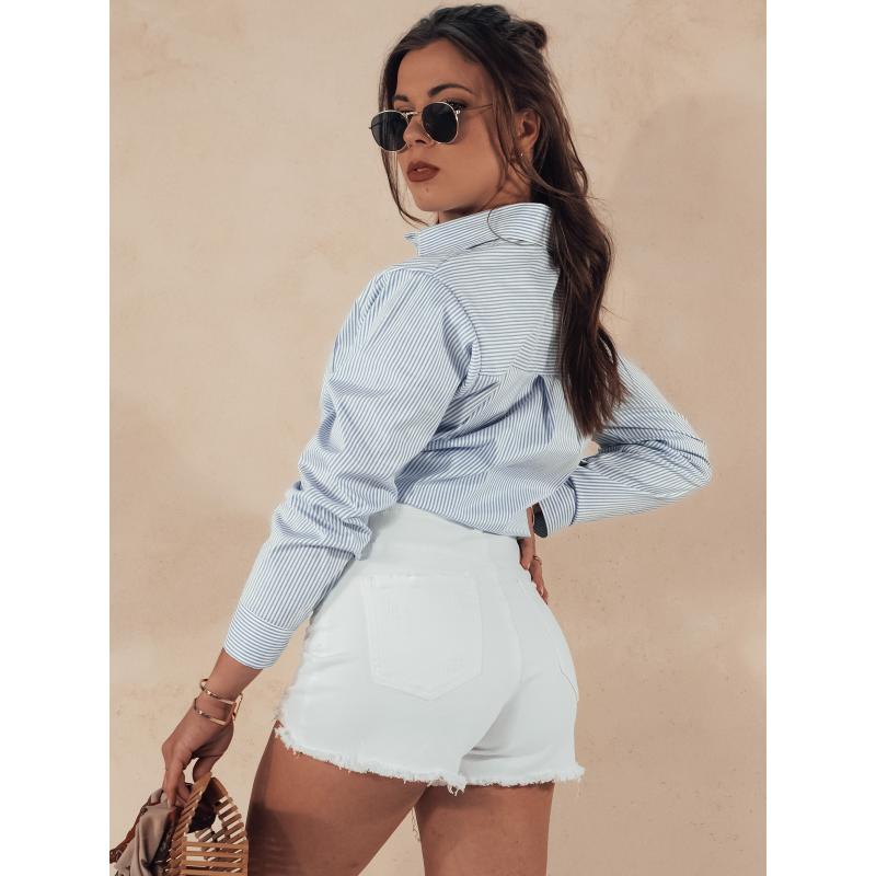 Női farmer rövidnadrág POPGLAM fehér