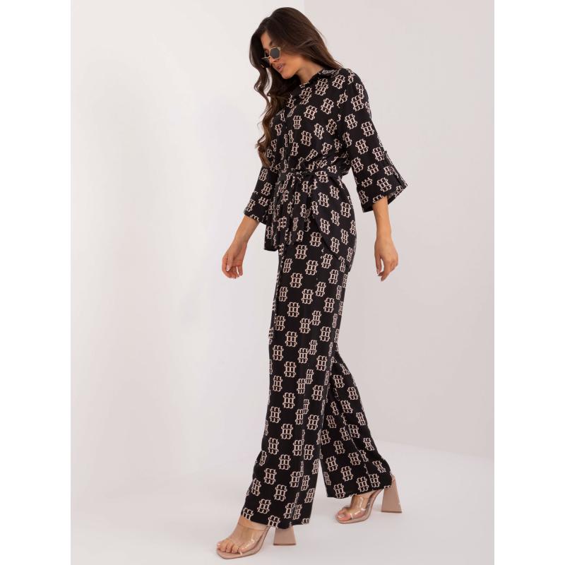 Dámský komplet viskózový dvoudílný letní černý  