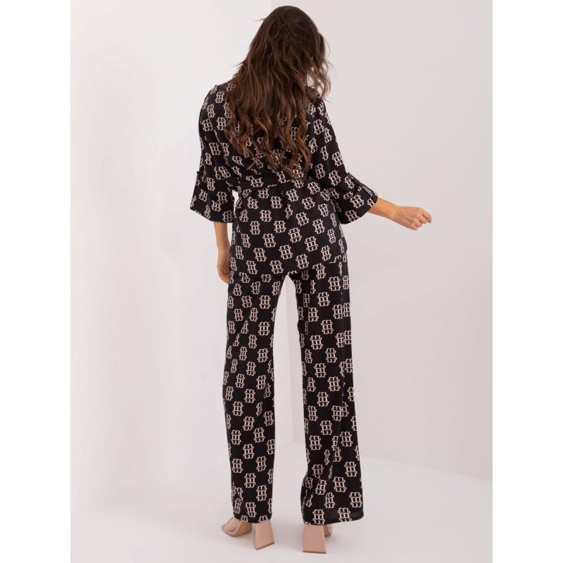 Dámský komplet viskózový dvoudílný letní černý  