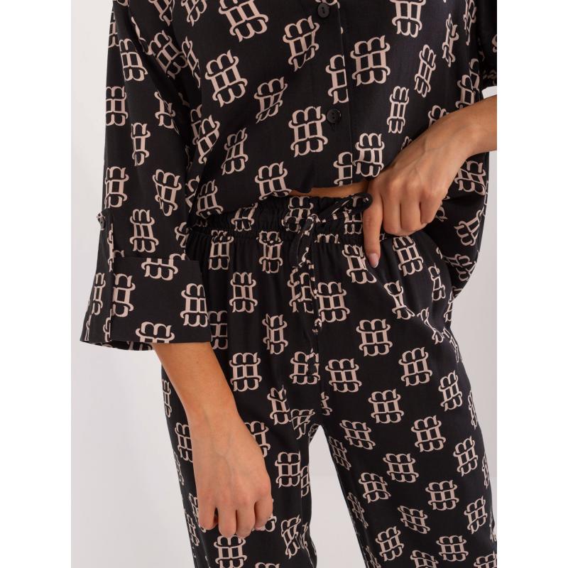 Dámský komplet viskózový dvoudílný letní černý  