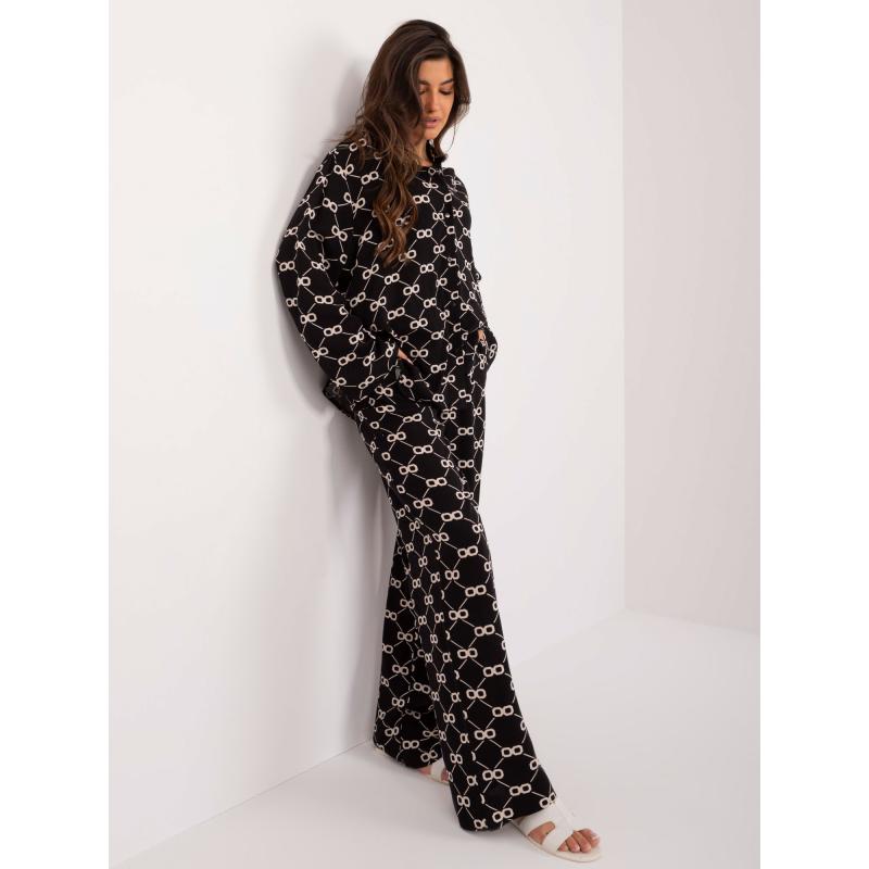 Dámský komplet s potiskem dvoudílný letní černý 