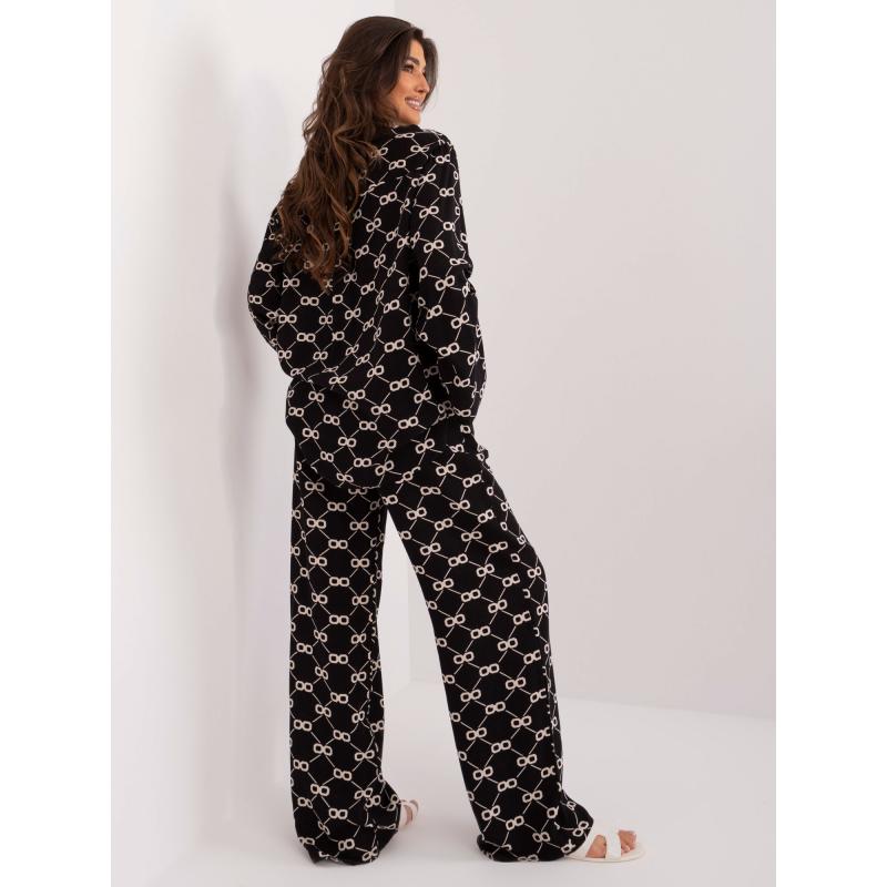 Dámský komplet s potiskem dvoudílný letní černý 