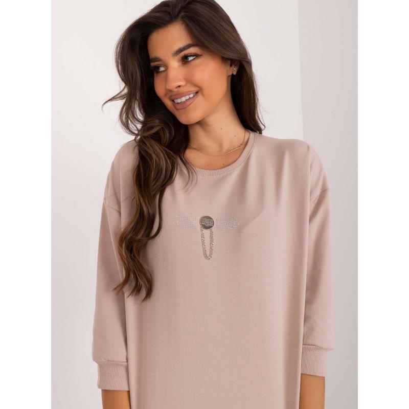 Dámská halenka s kamínky pro každodenní nošení béžová 