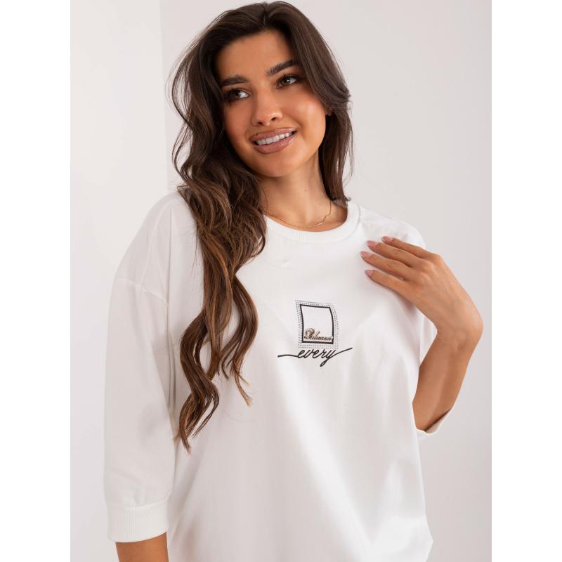 Dámská halenka pro volný čas s potiskem ecru 