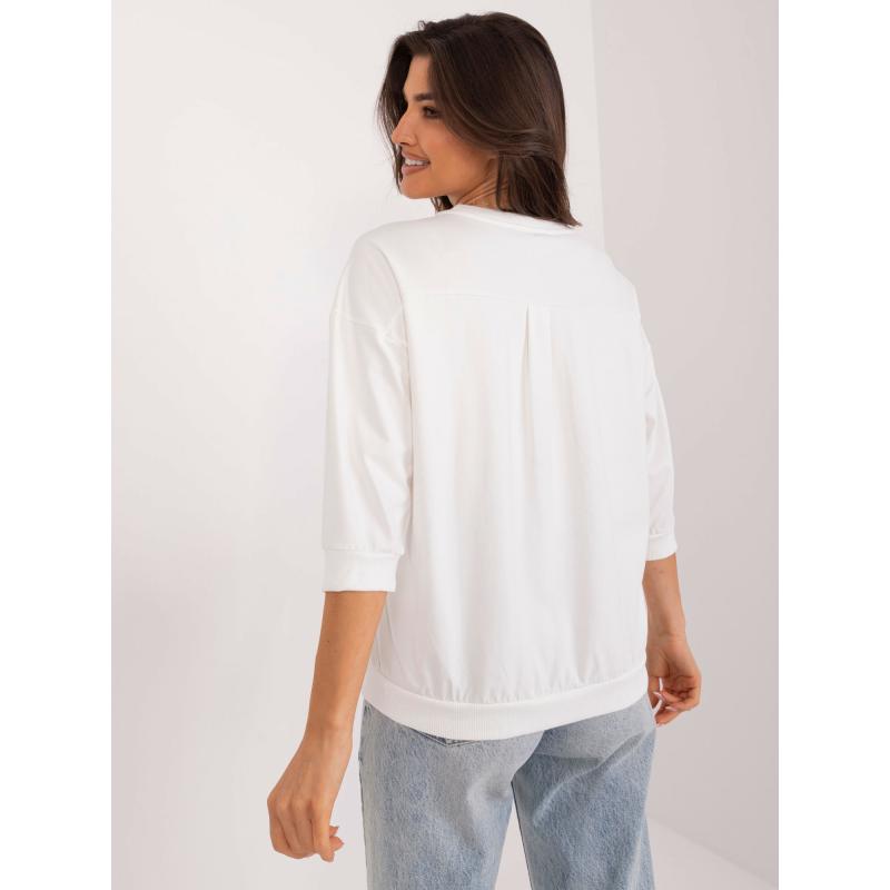 Dámská halenka pro volný čas s potiskem ecru 