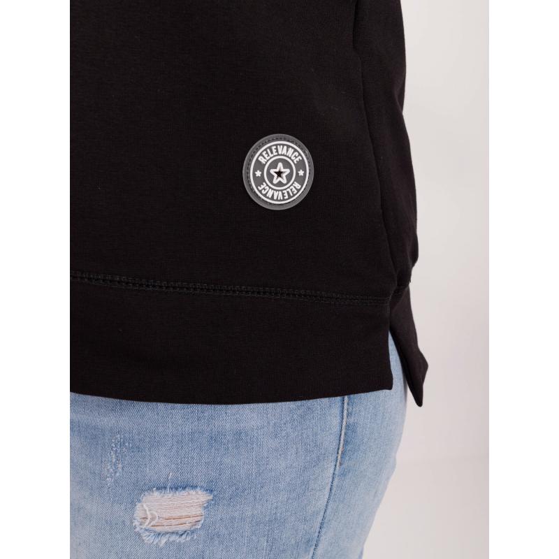 Női plus size pamut blúz mindennapi viseletre fekete