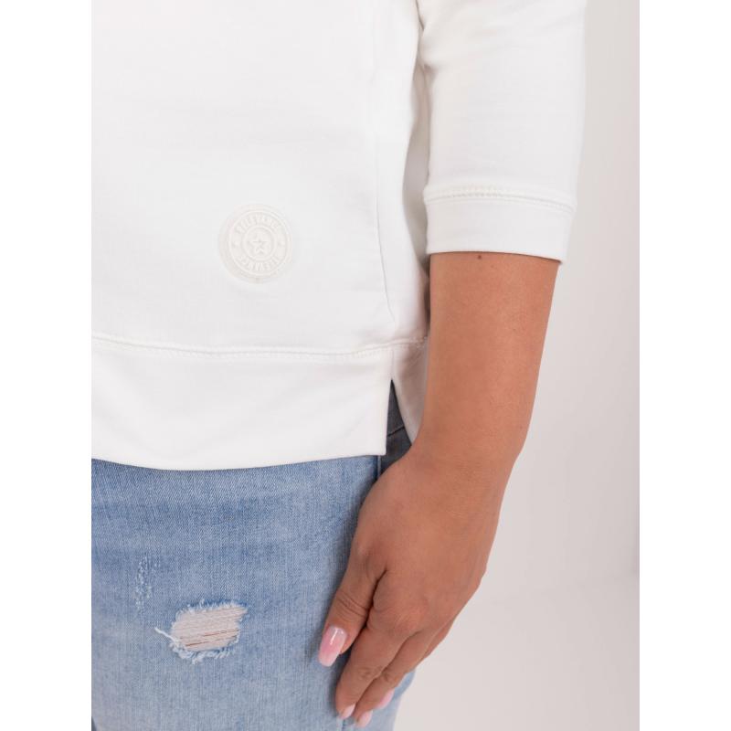 Női plus size pamut blúz ekrü színben