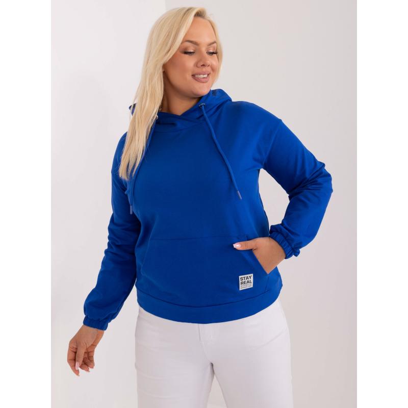 Női kapucnis pulóver kobalt