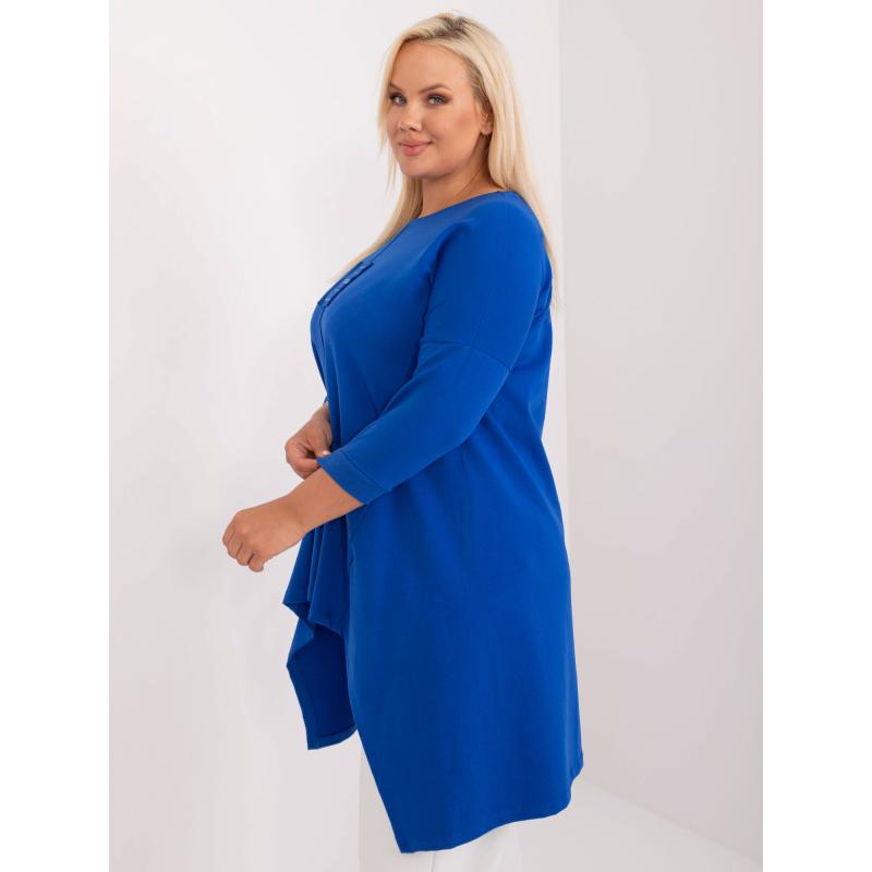 Női plus size blúz túlméretezett szabással kobalt színben
