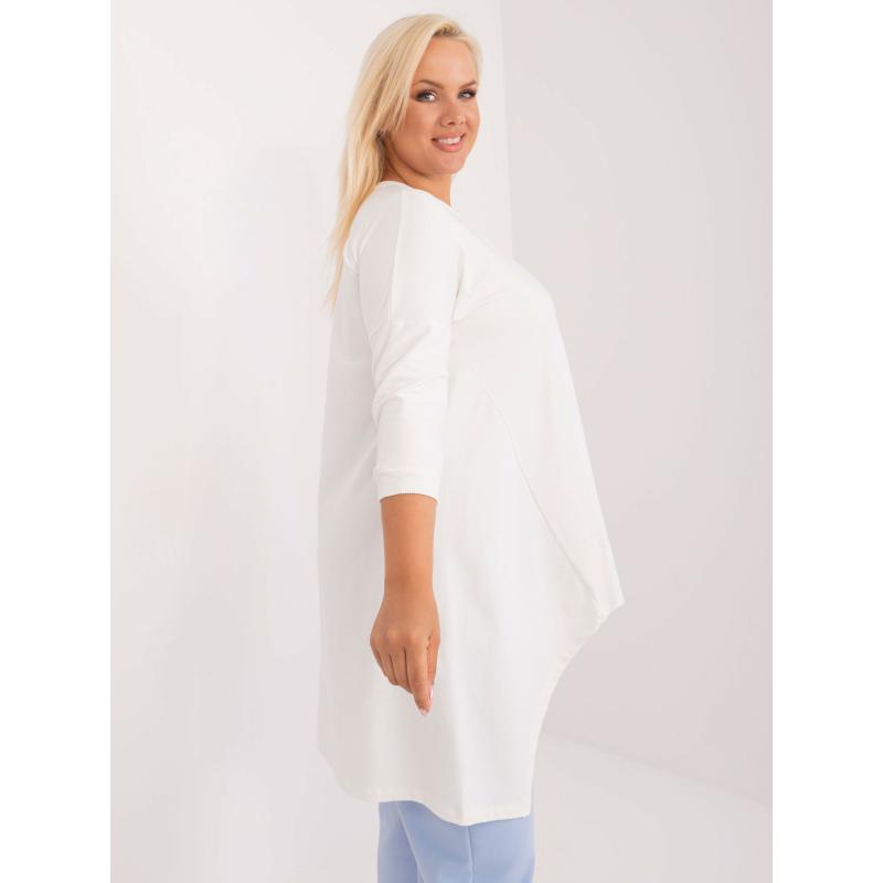 Női plus size blúz 3/4 ujjal ekrü színű