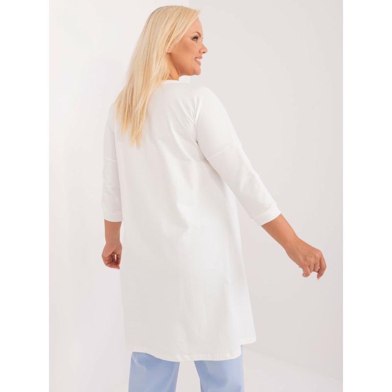 Női plus size blúz 3/4 ujjal ekrü színű