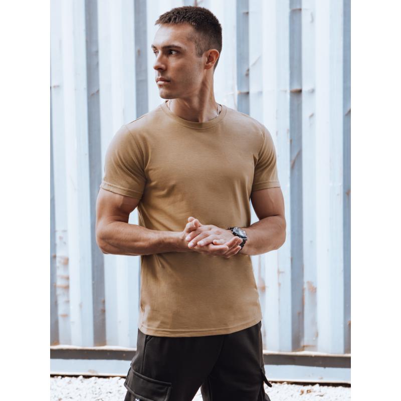 Pánské tričko bez potisku GITA hnědá