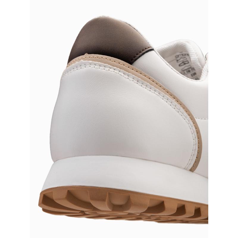 Patchwork pánské tenisky z kombinovaných materiálů bílá a písková 