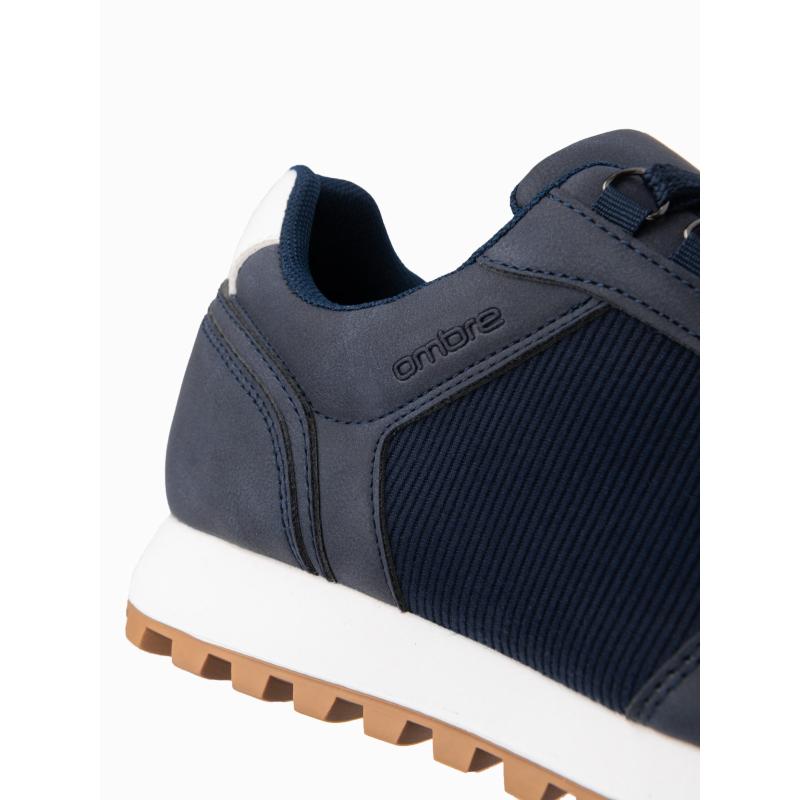 Patchwork pánské tenisky z kombinovaných materiálů tmavě modrá 