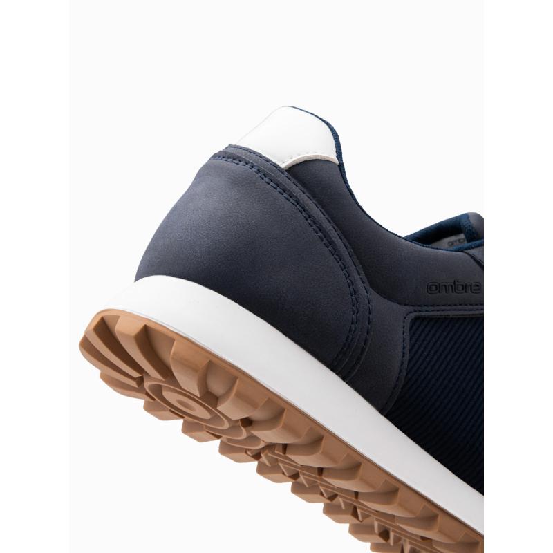 Patchwork pánské tenisky z kombinovaných materiálů tmavě modrá 