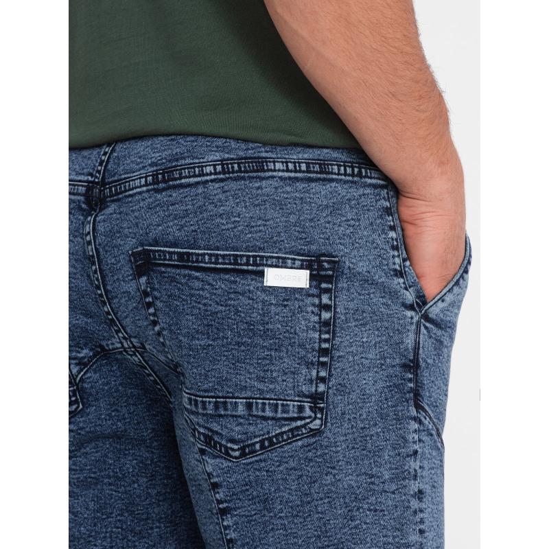 Pánské krátké džínové šortky s prošíváním V3 OM-SRDS-0101 tmavě modré 