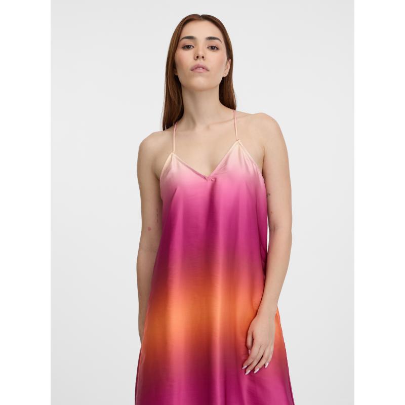 Oranžové dámske midi šaty