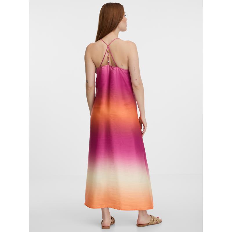 Oranžové dámske midi šaty