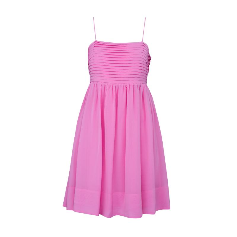 Rózsaszín női térdig érő ruha