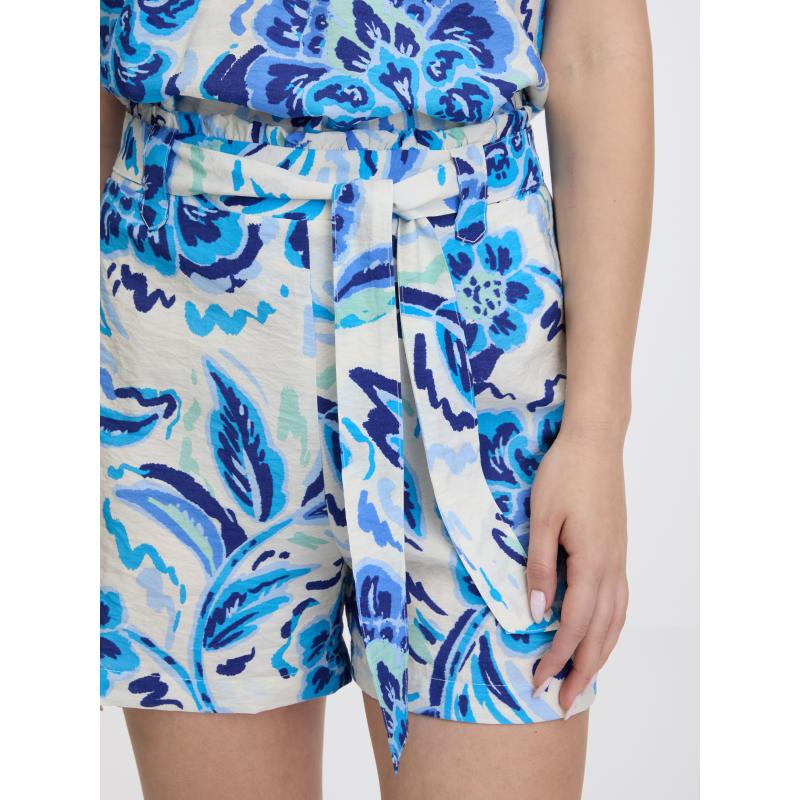 Világoskék női mintás rövidnadrág
