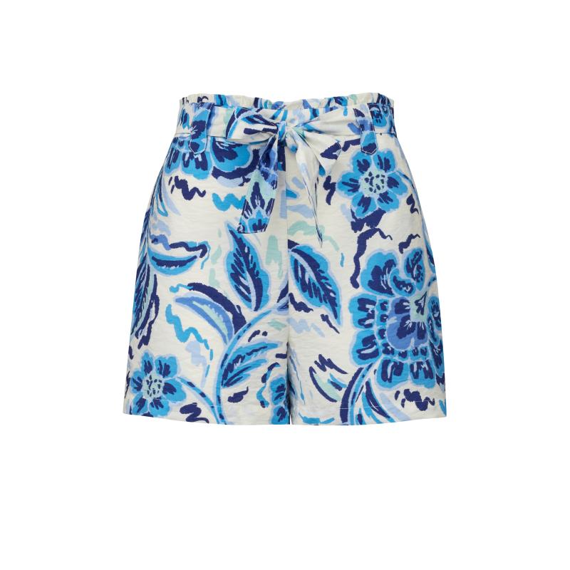 Világoskék női mintás rövidnadrág