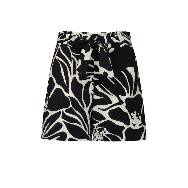Fekete női mintás rövidnadrág
