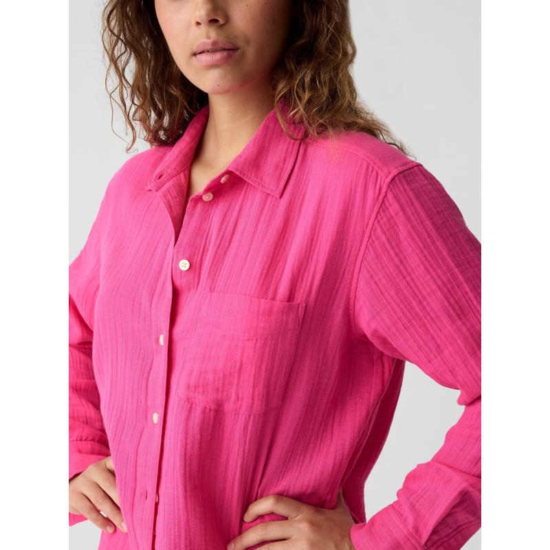 Nadrozmerné mušelínové tričko