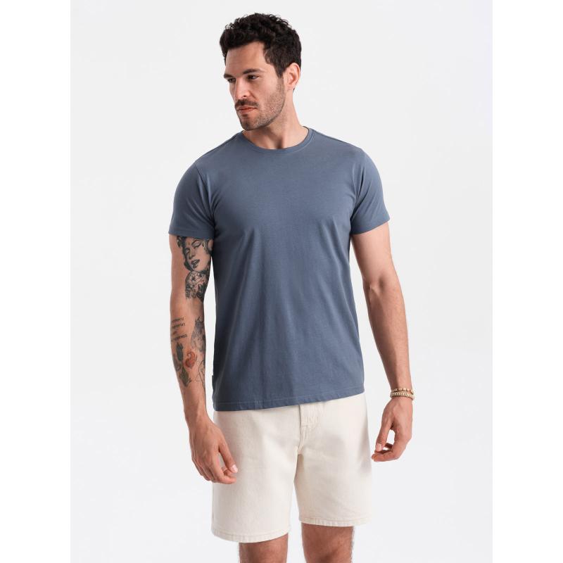 Férfi klasszikus pamut póló BASIC sötétkék