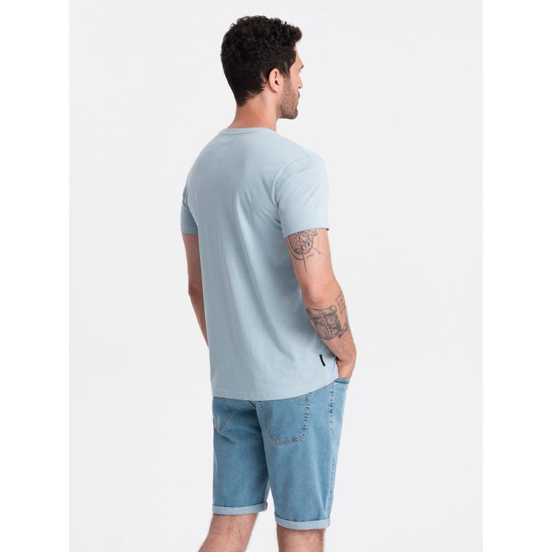 Pánske klasické bavlnené tričko BASIC svetlomodré