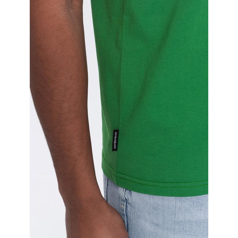 Pánské klasické bavlněné tričko BASIC zelené