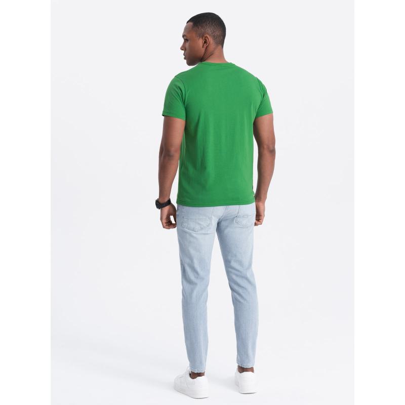 Pánské klasické bavlněné tričko BASIC zelené